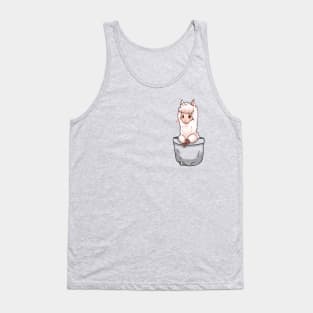 Pocket Cute Alpaca Tank Top